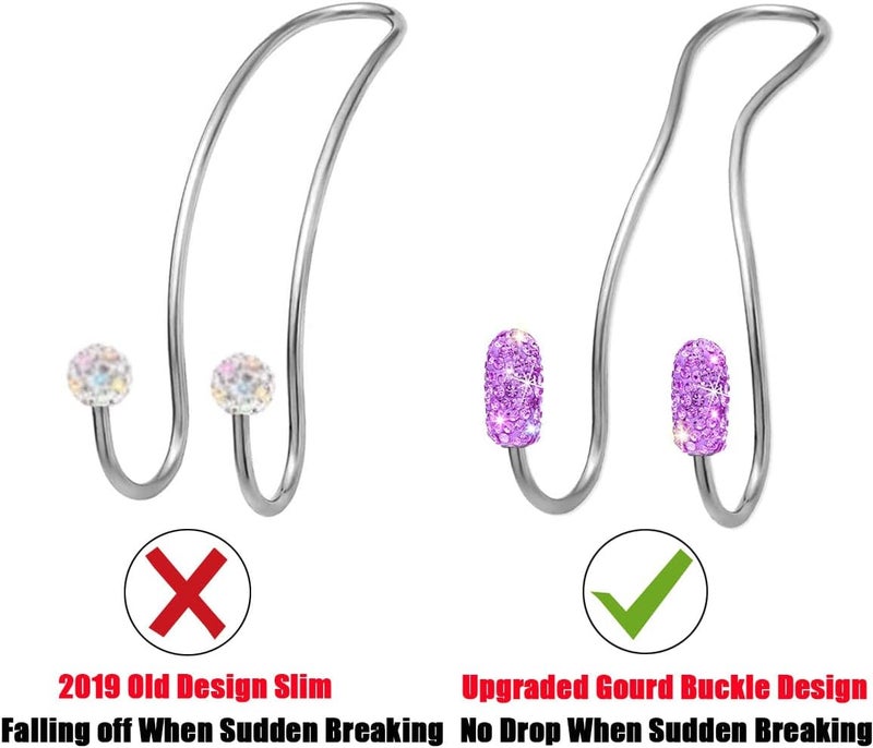 MTGOCHA Car Headrest Hooks Car Purse Hook(2 Pack),Bling Car Bag Hooks, Car Hook for Purses and Bags Cute Metal Car Purse Holder Hook, Bling Car Accessories for Women, Light Purple - Image 4